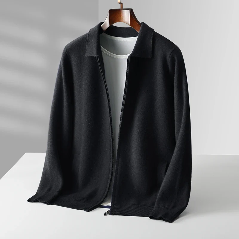 Men's knit zip up cardigan sweater | long sleeve lightweight