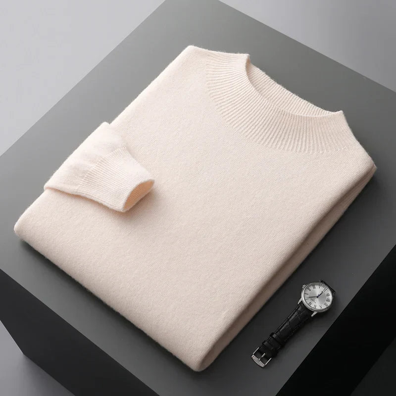 Men's knit long sleeve winter sweater | soft cashmere jumper