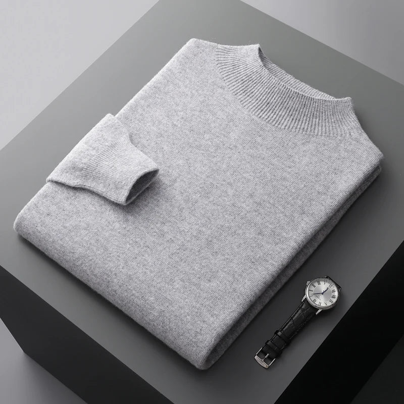 Men's knit long sleeve winter sweater | soft cashmere jumper