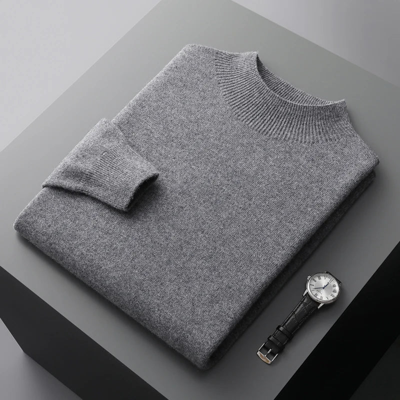 Men's knit long sleeve winter sweater | soft cashmere jumper