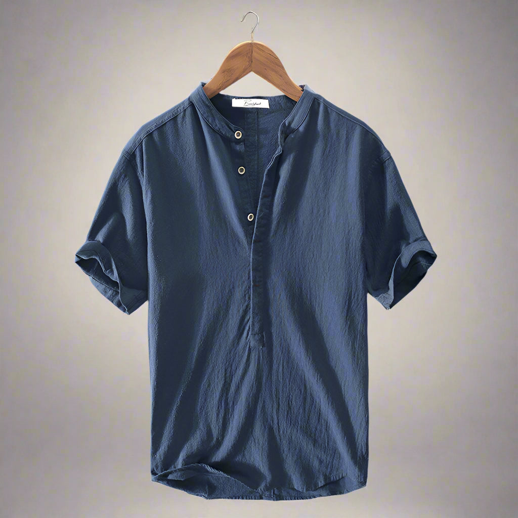 Men's Casual Summer Shirt | Short Sleeve Henley