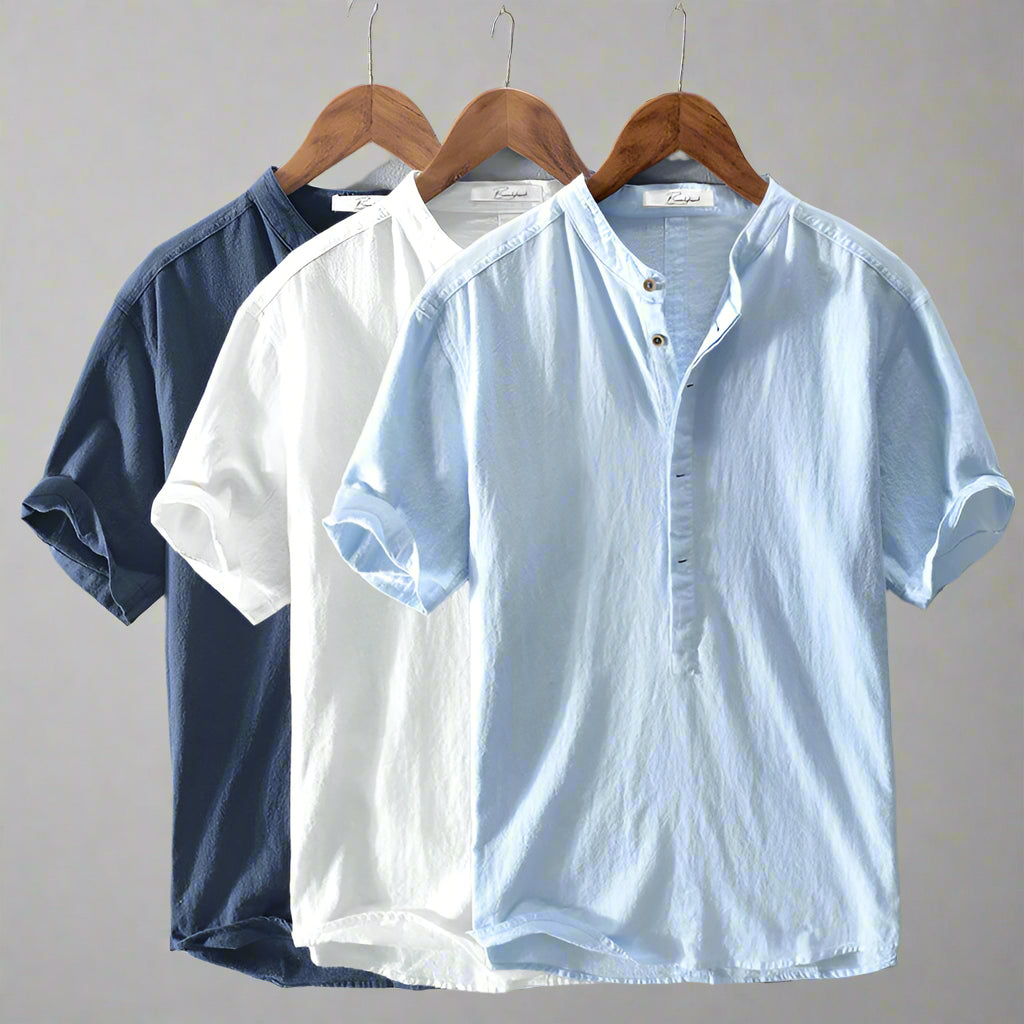 Men's Casual Summer Shirt | Short Sleeve Henley