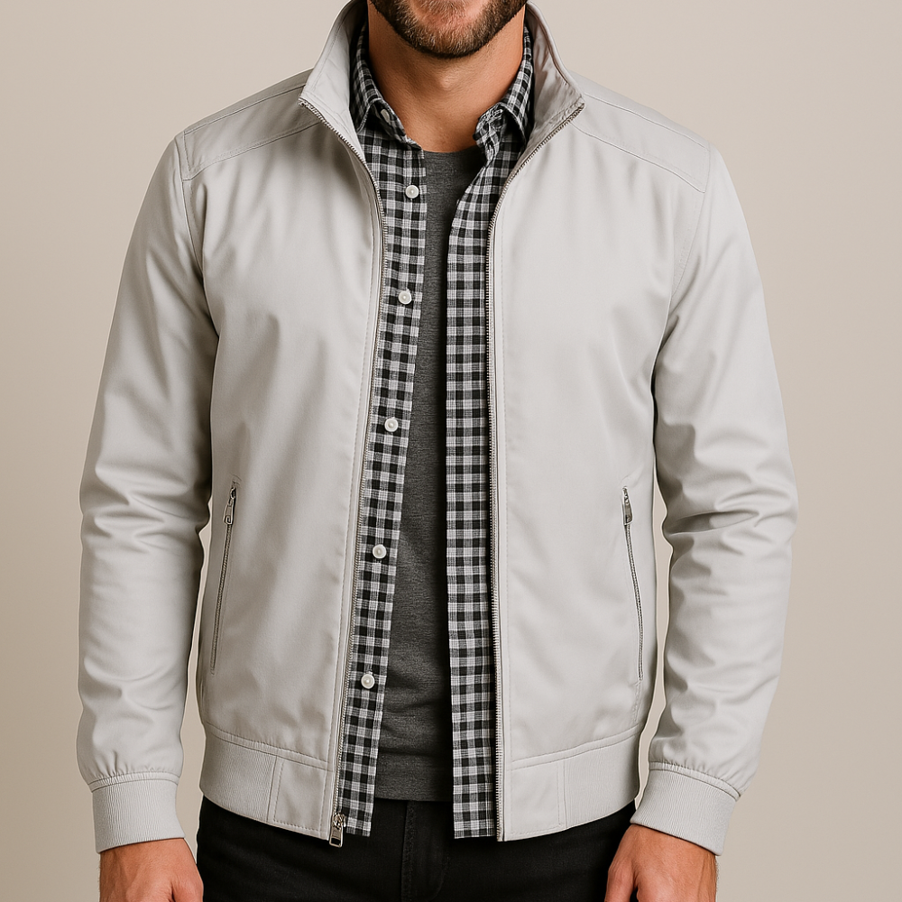 Men's Lightweight Bomber Jacket - Casual Zippered