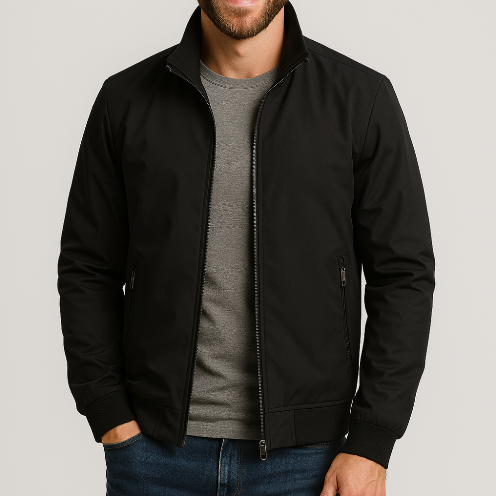 Men's Lightweight Bomber Jacket - Casual Zippered
