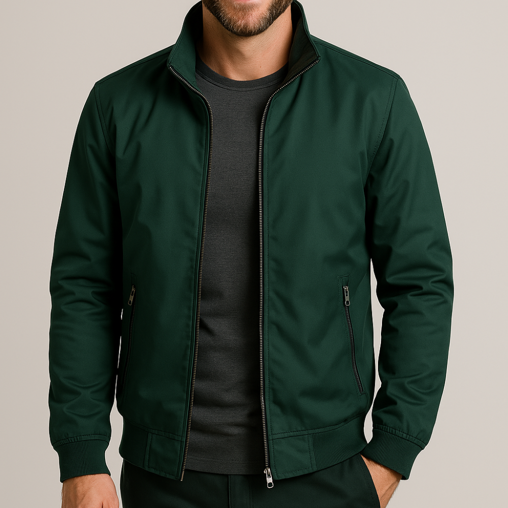 Men's Lightweight Bomber Jacket - Casual Zippered