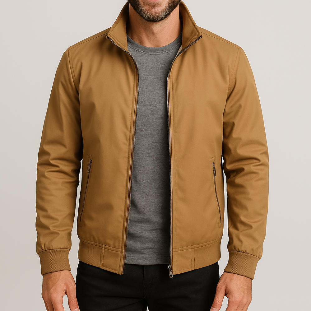Men's Lightweight Bomber Jacket - Casual Zippered