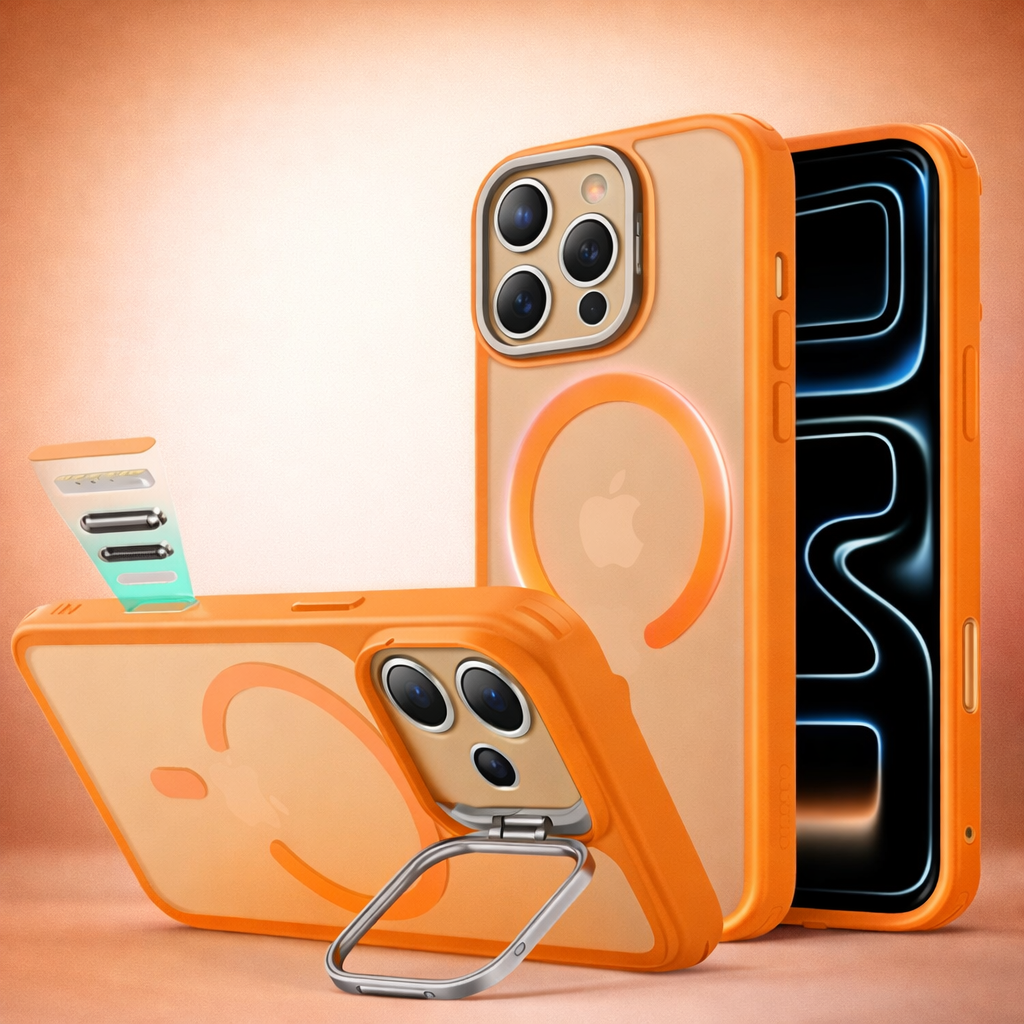 Phone Case Magnetic Clear Stand Shockproof Protective Cover