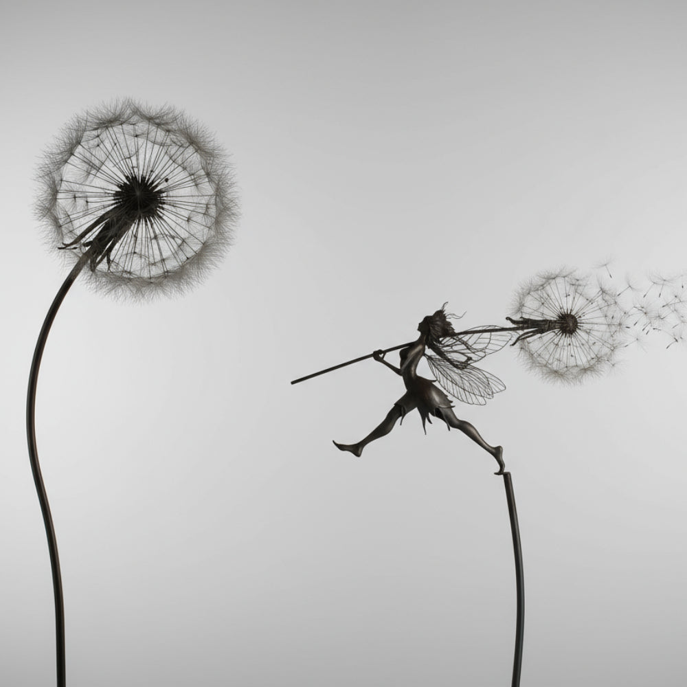 Metal Fairy Garden Sculptures Outdoor Decorative Yard Art