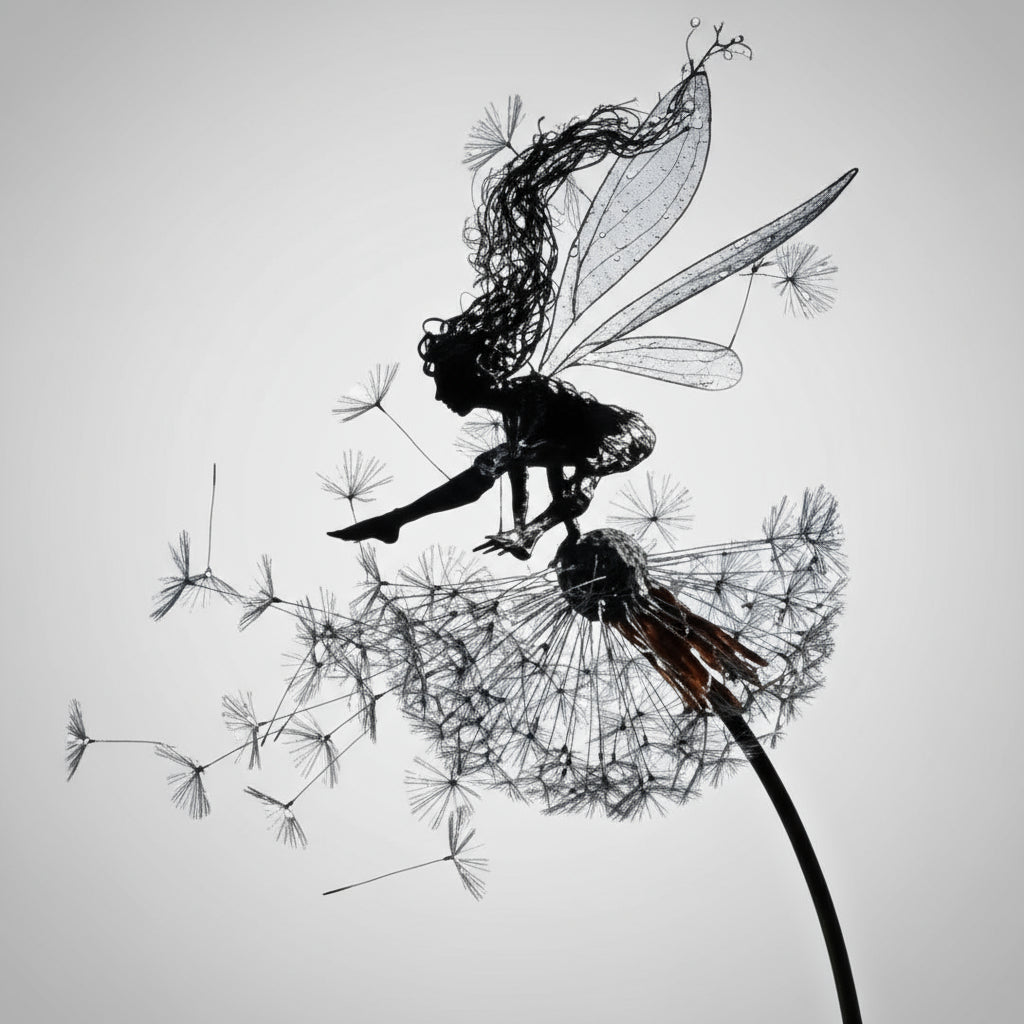 Metal Fairy Garden Sculptures Outdoor Decorative Yard Art