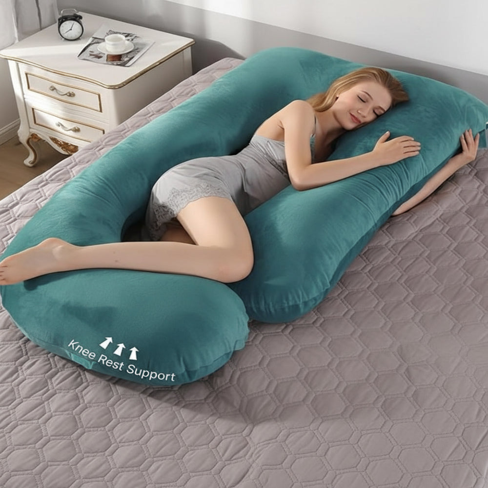 Body Pillow Velvet Full Body Maternity Support Cushion Sleep