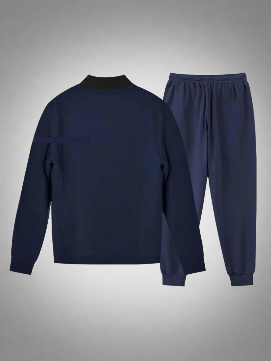 Men's Casual Slim Fit Tracksuit Set | Zip Jacket Jogger Pants