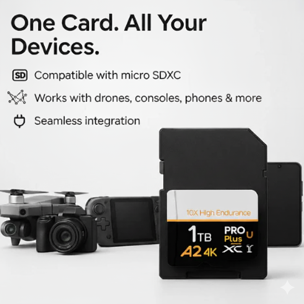 Micro SD Card 1TB High Speed Memory Card Gaming Media Storage