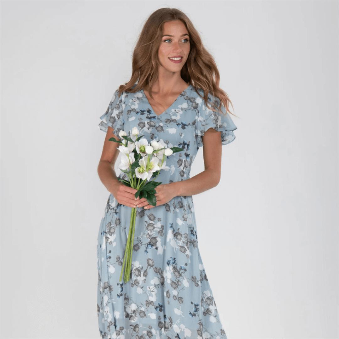 Women’s Floral Summer Wedding Guest Dress | Long Maxi