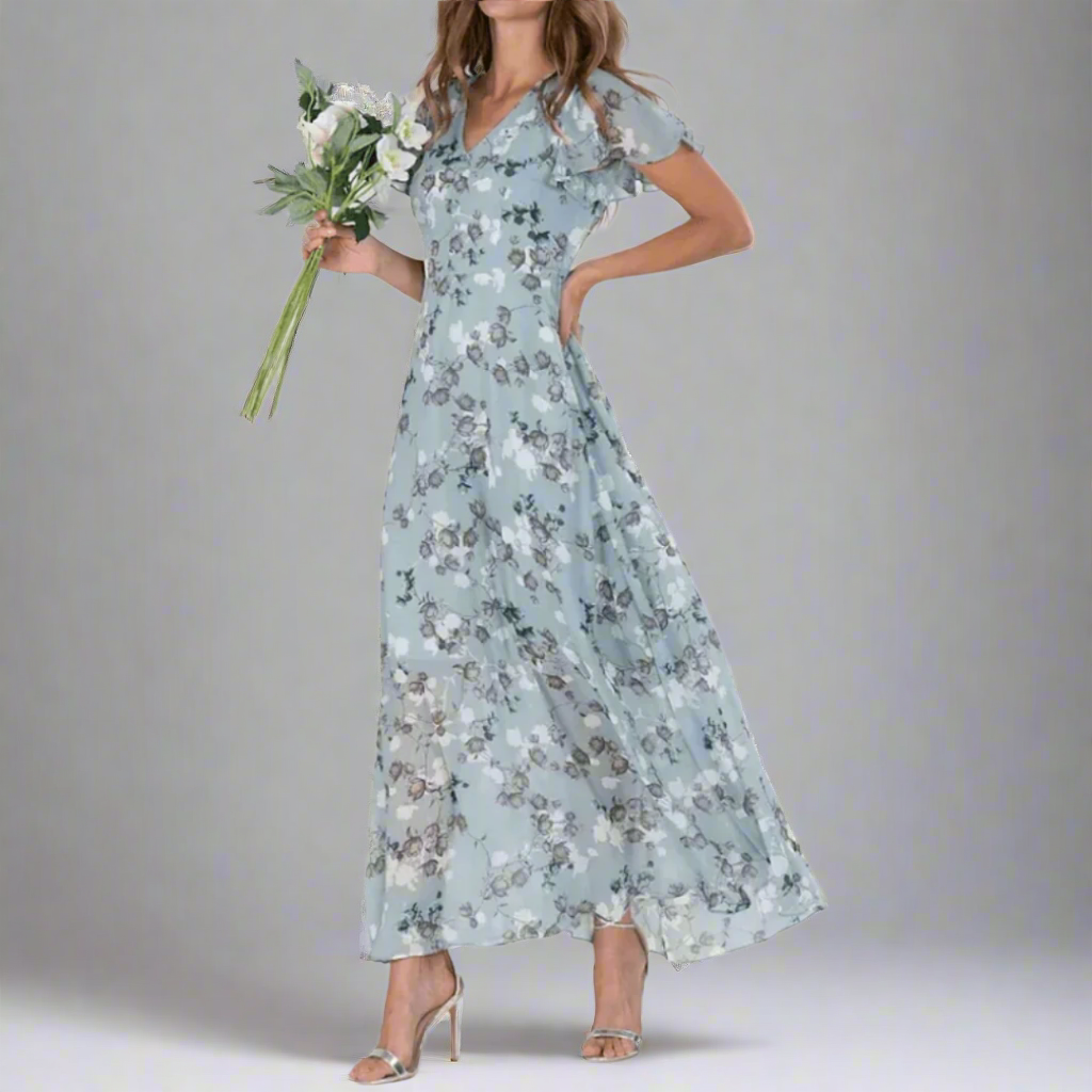 Women’s Floral Summer Wedding Guest Dress | Long Maxi