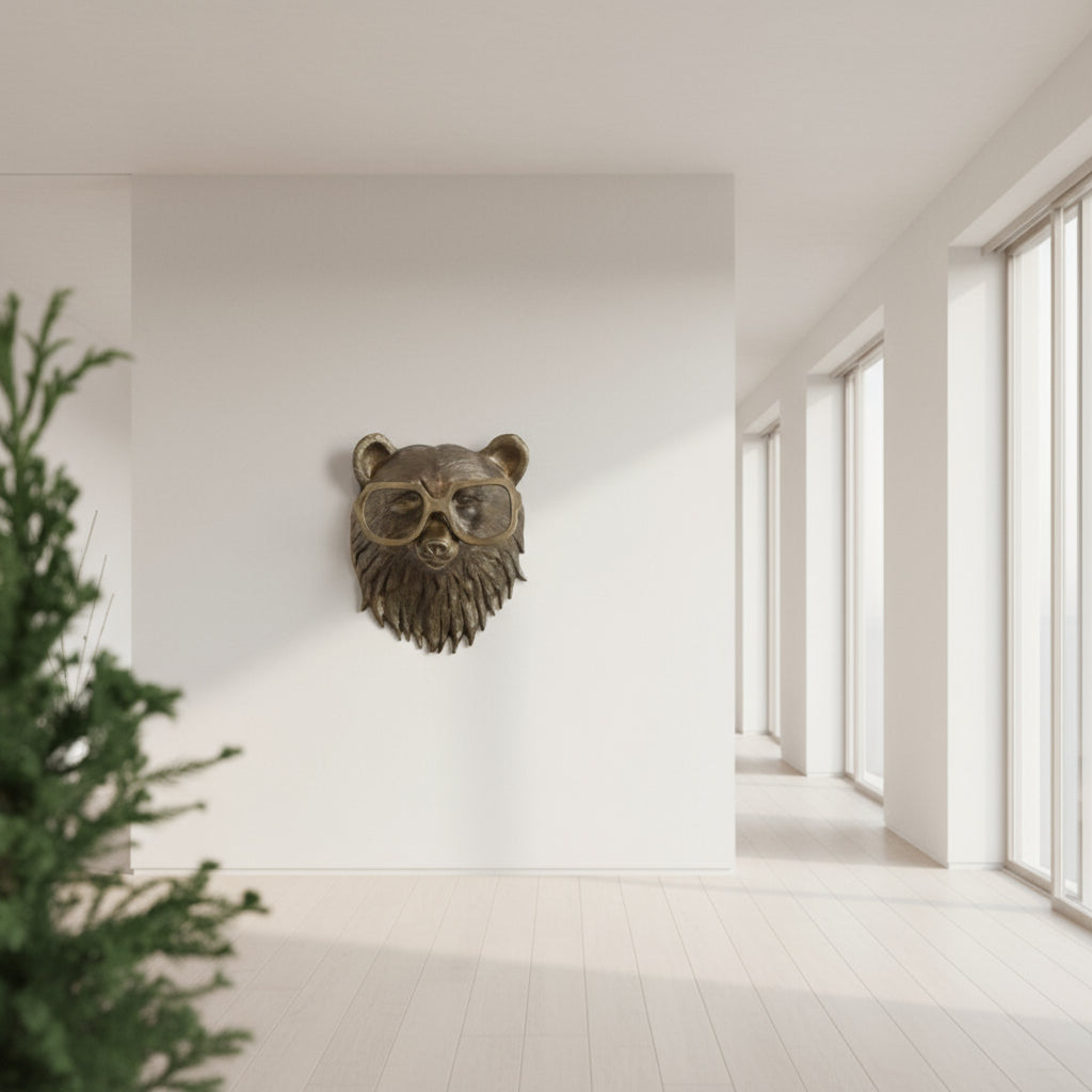 Wall Art Rustic Deer Head Sculpture Resin Mount Living Room Decor