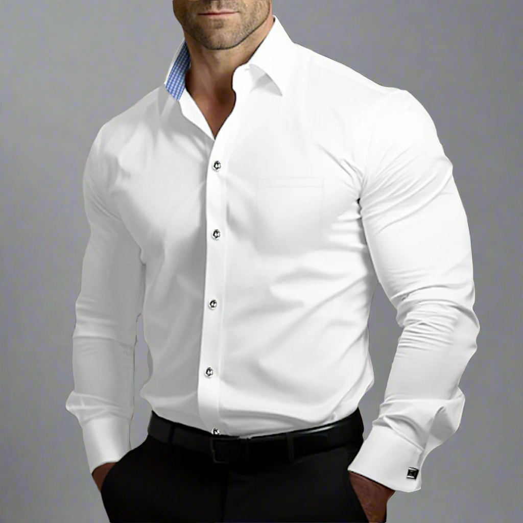 Variant image for Men's Breathable Cotton Dress Shirt-19