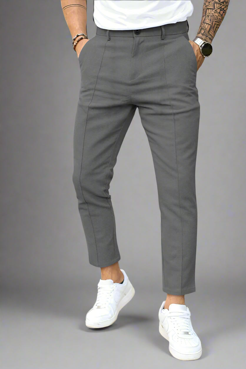 Men’s Slim Fit Trousers | Cropped Tailored Pants