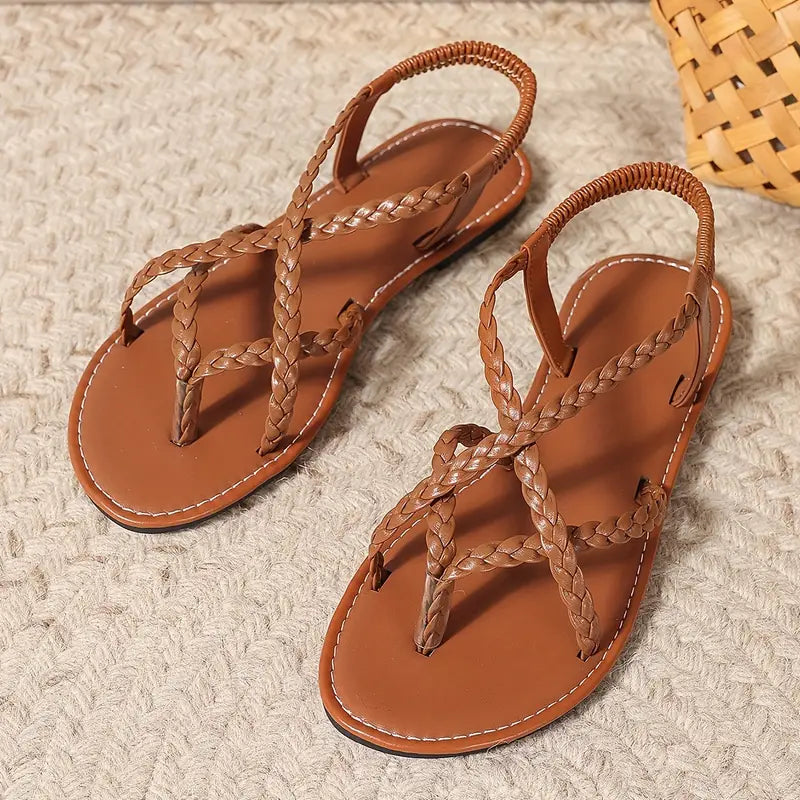 Women’s Summer Flat Sandals | Braided Strappy Casual