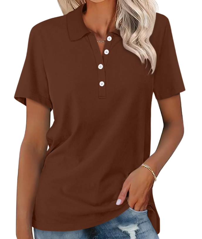 Women’s Casual Polo Shirt | Short Sleeve T Shirt Style