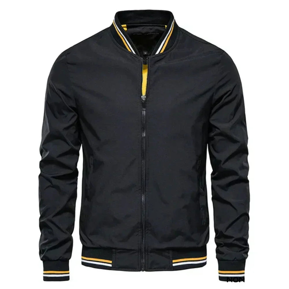Men's Cotton Striped Bomber Jacket-3