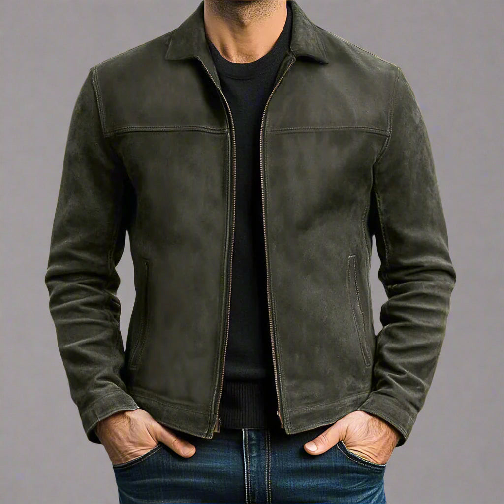 Men's vintage faux leather jacket | bomber retro style