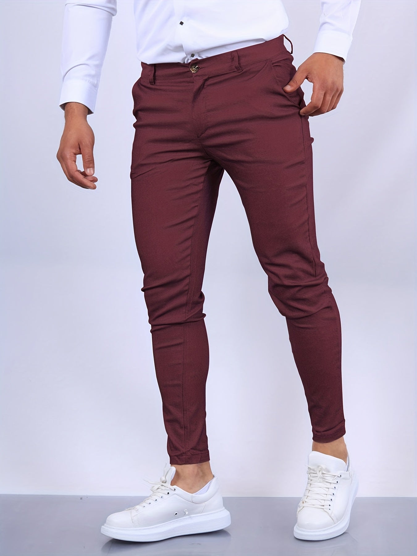 Men’s Slim Fit Chino Pants Trousers | Tapered Smart Casual