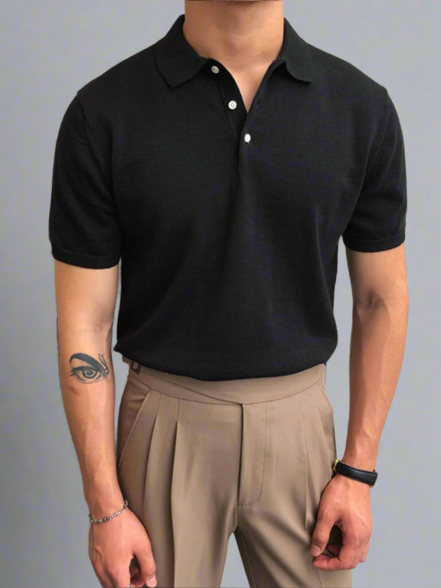Men’s Lightweight Summer Polo Shirt | Short Sleeve Knitwear