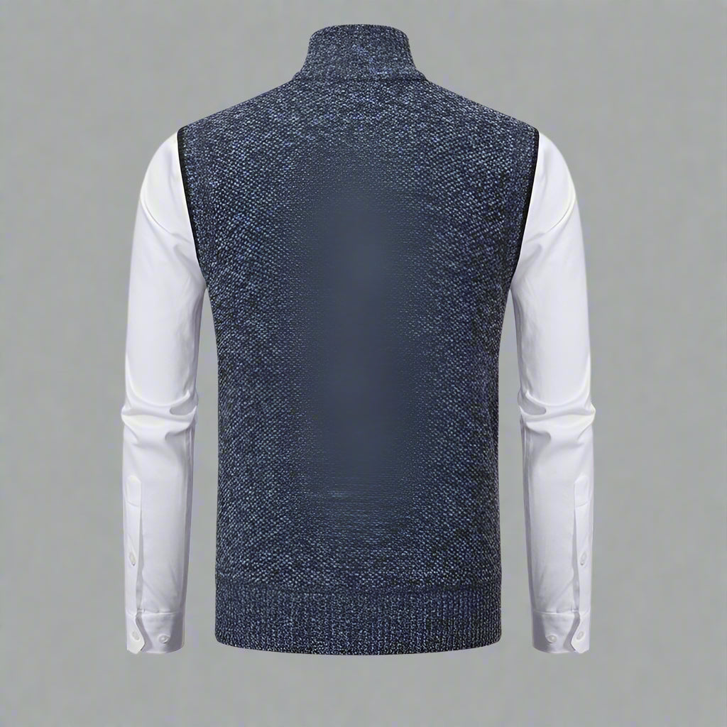 Men’s Knitted Zip Up Sweater Vest | Warm Winter Knitwear