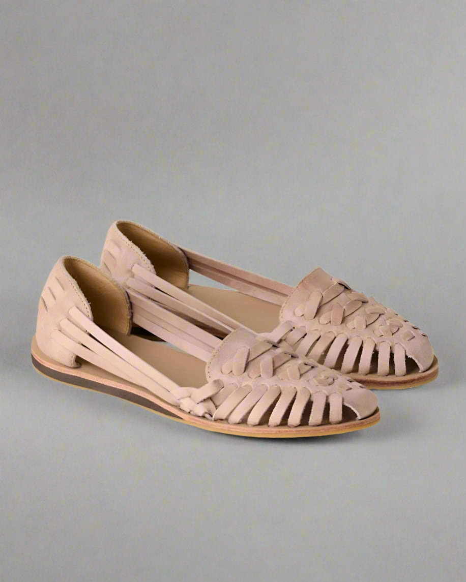 Women’s Comfortable Flat Sandals | Woven Leather Closed Toe Slip On