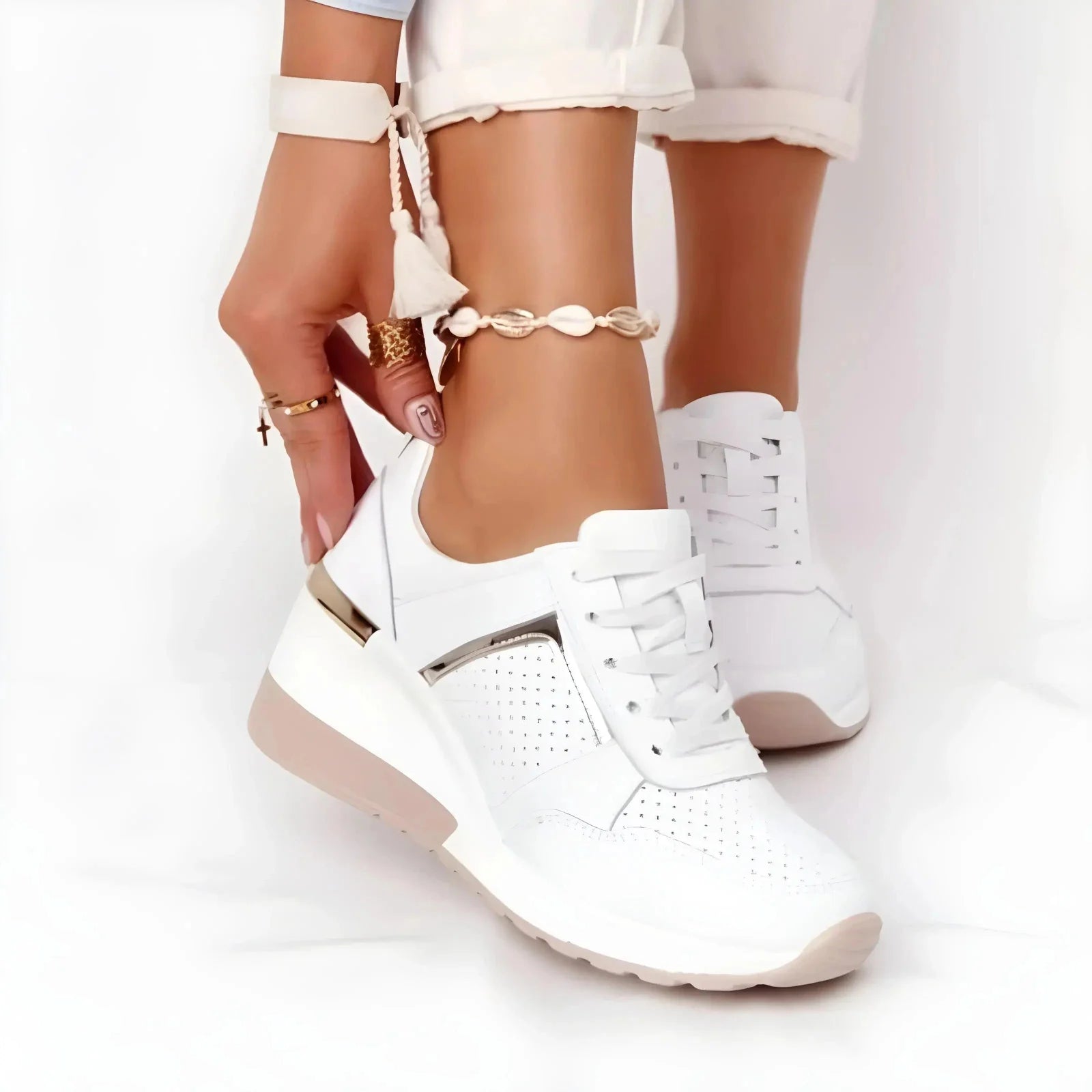 Women's Platform Wedge Sneakers | Arch Support Work Shoes