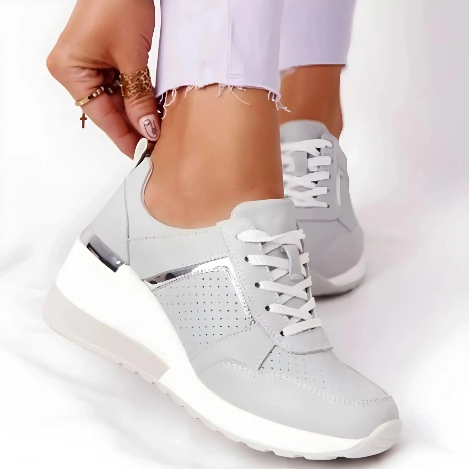 Women's Platform Wedge Sneakers | Arch Support Work Shoes