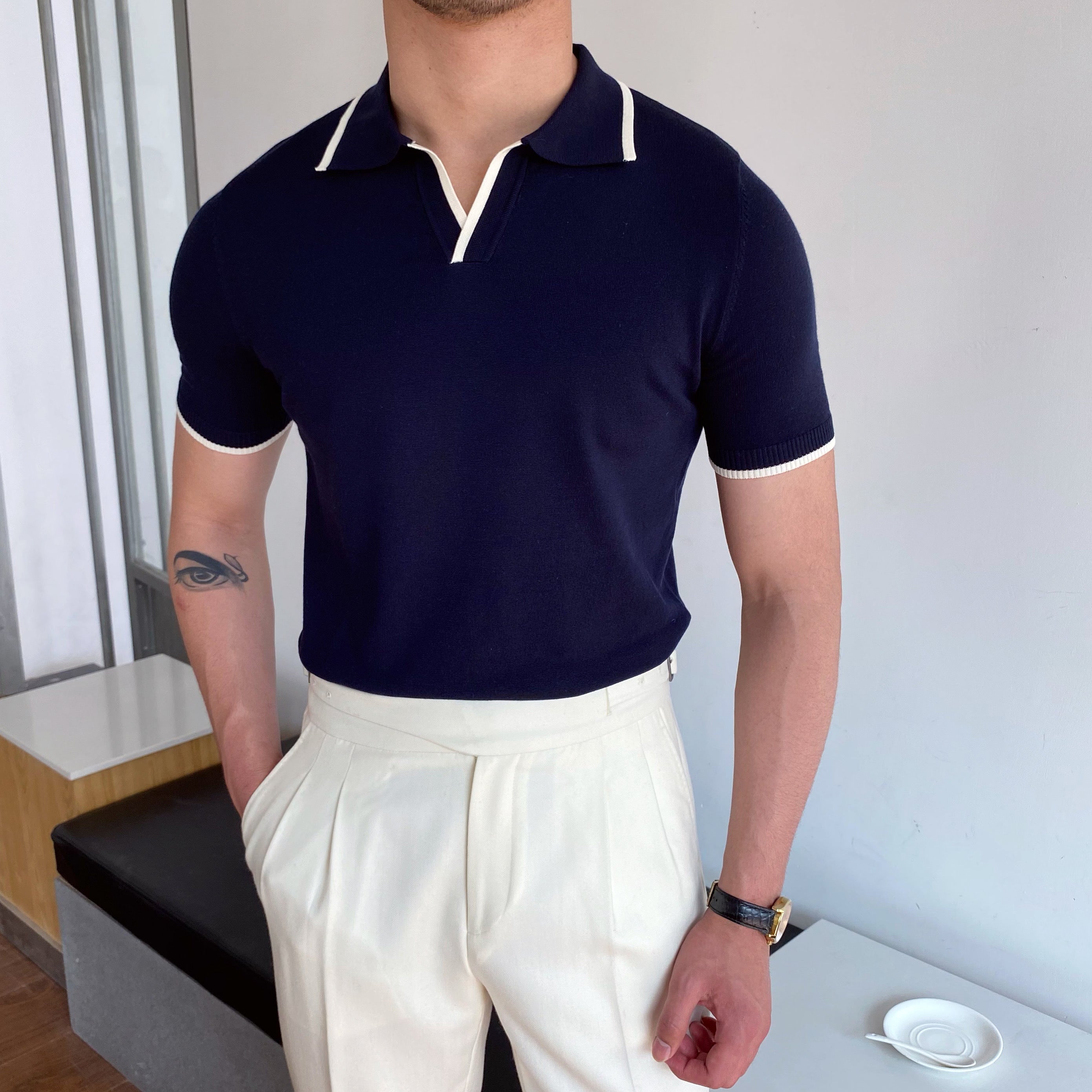 Men's Slim Fit Polo Shirt | Short Sleeve Knitwear