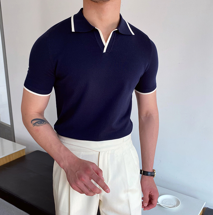 Men's Slim Fit Polo Shirt | Short Sleeve Knitwear