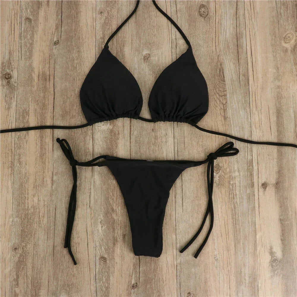Women’s Sexy Summer Bikini Set | Tie Side Triangle Swimwear