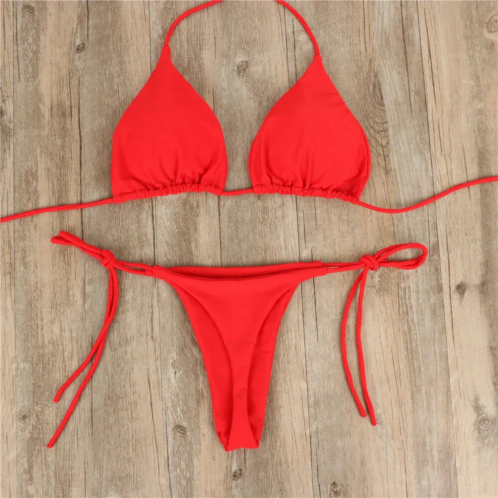 Women’s Sexy Summer Bikini Set | Tie Side Triangle Swimwear