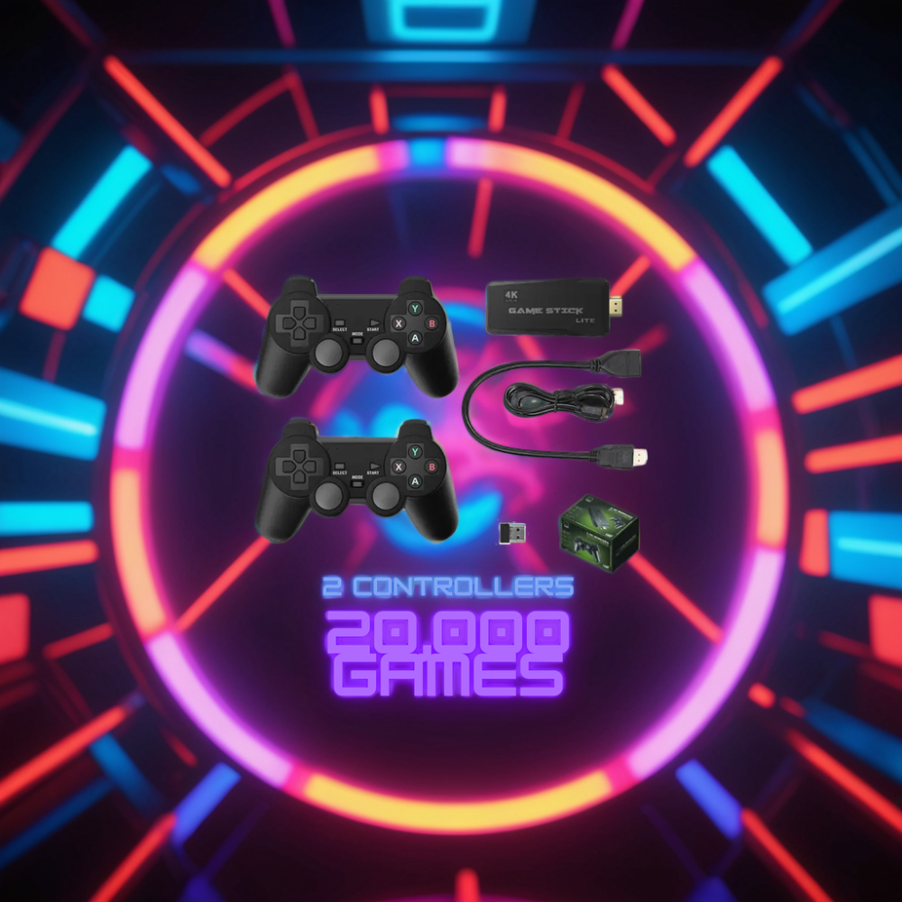Retro Gaming Console 4K Plug Play Wireless Controllers