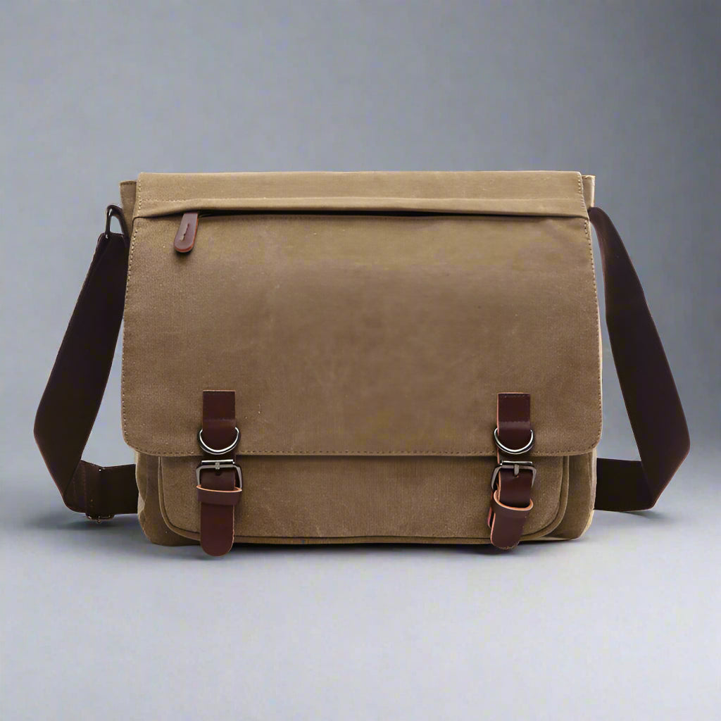 Men’s Vintage Messenger Bag | Canvas Crossbody Shoulder Satchel