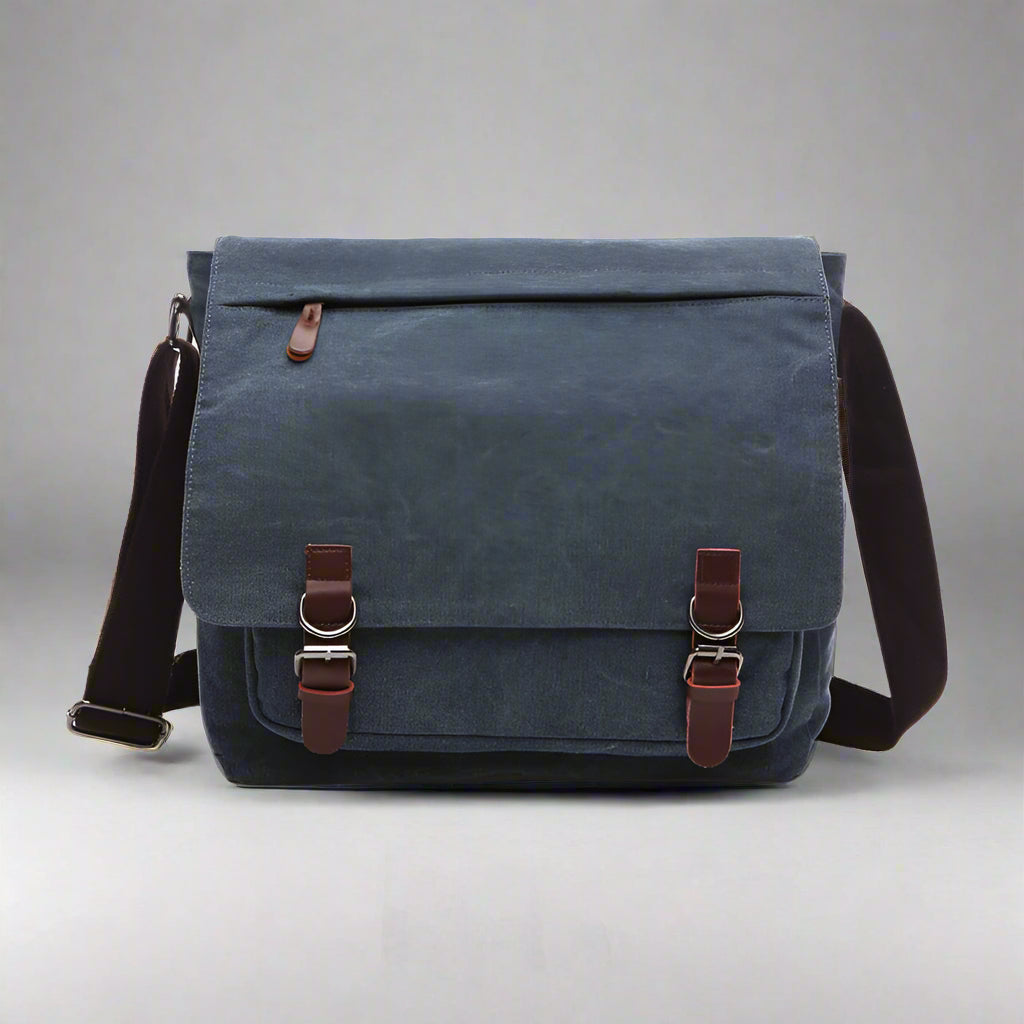 Men’s Vintage Messenger Bag | Canvas Crossbody Shoulder Satchel