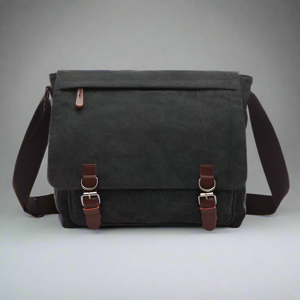 Men’s Vintage Messenger Bag | Canvas Crossbody Shoulder Satchel