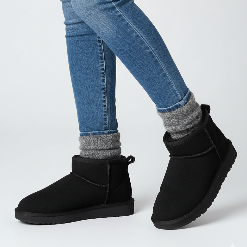 Women Snow Boots Ankle Shoes - Fur Lined Winter Warm
