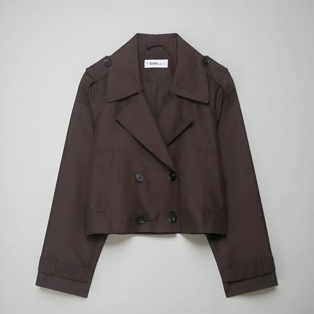 Women Trench Jacket – Short Double Breasted