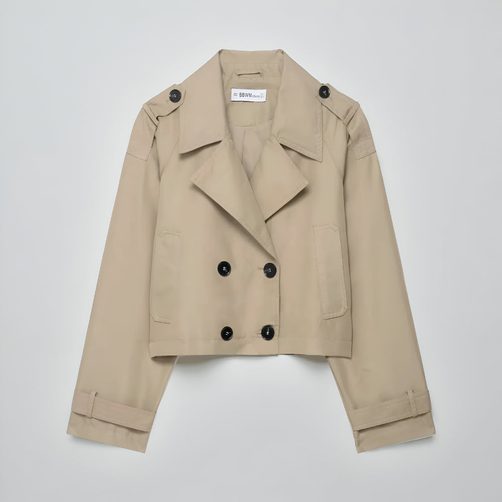 Women Trench Jacket – Short Double Breasted