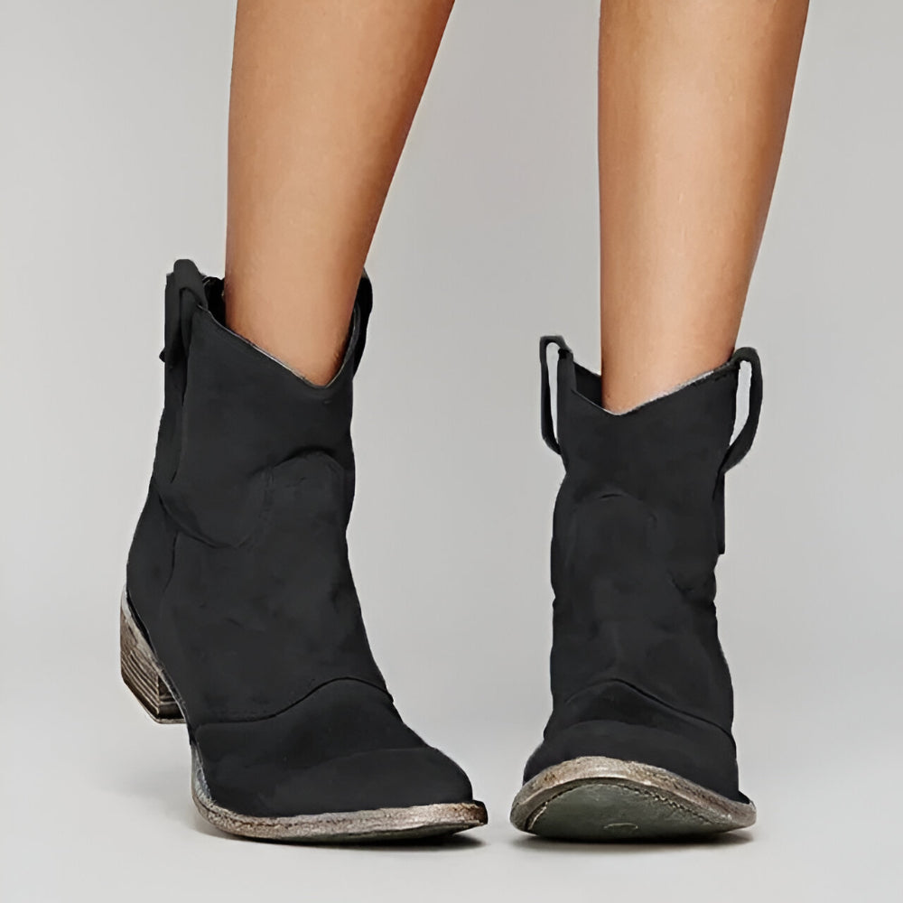 Women's Cowgirl Ankle Boots – Western Suede
