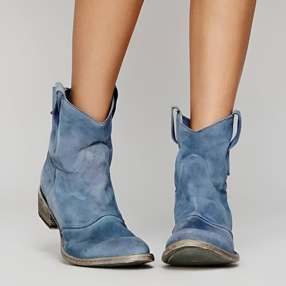 Women's Cowgirl Ankle Boots – Western Suede