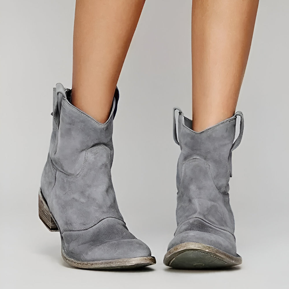 Women's Cowgirl Ankle Boots – Western Suede