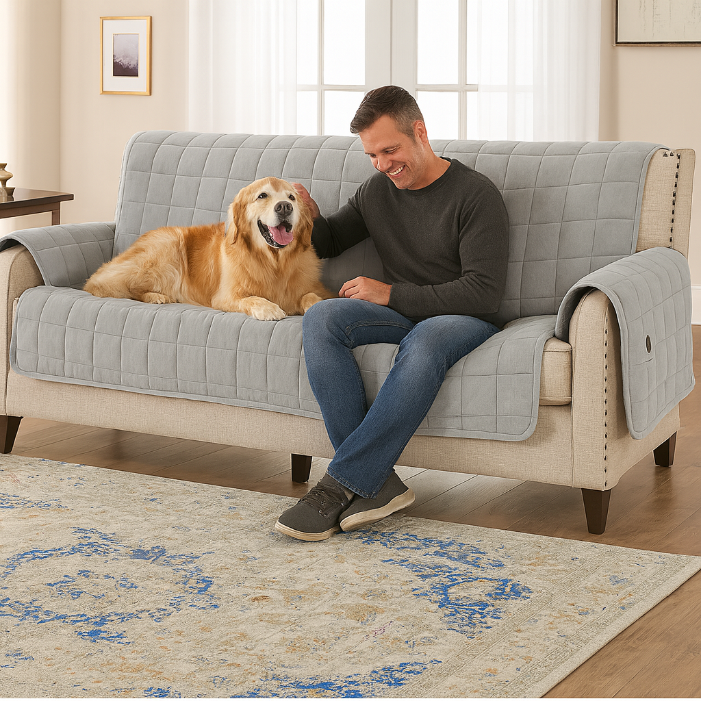 Furniture Protector Pet Sofa Cover Quilted Non Slip Washable Velvet
