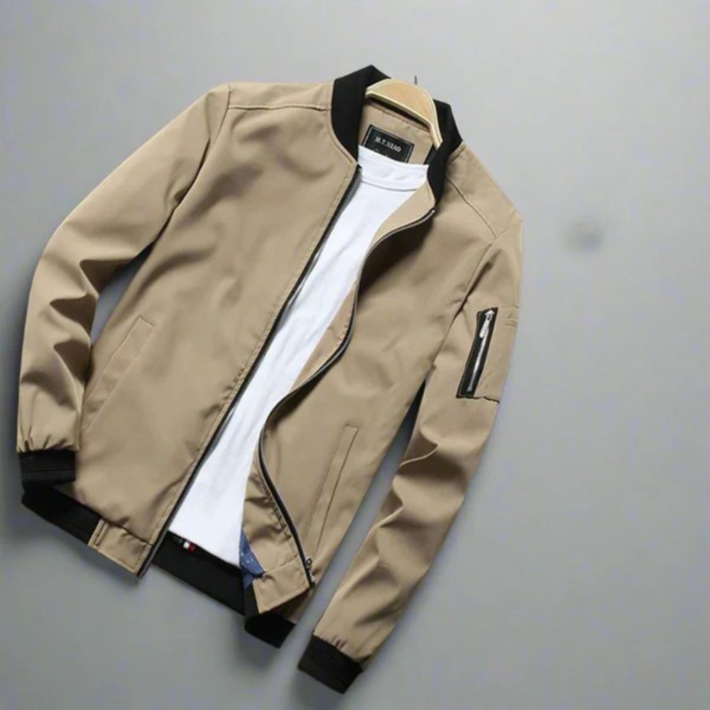 Men’s Bomber Lightweight Jacket | Zip Up Retro Style