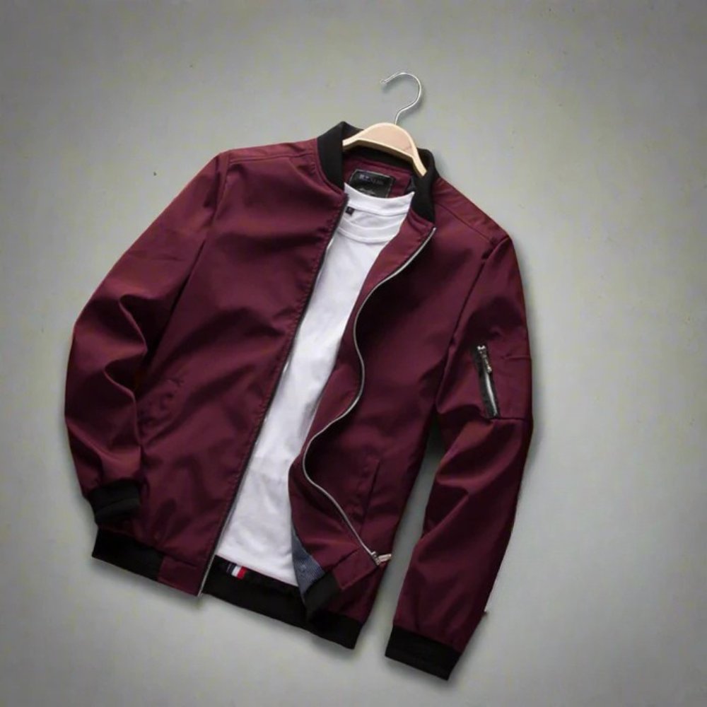 Men’s Bomber Lightweight Jacket | Zip Up Retro Style
