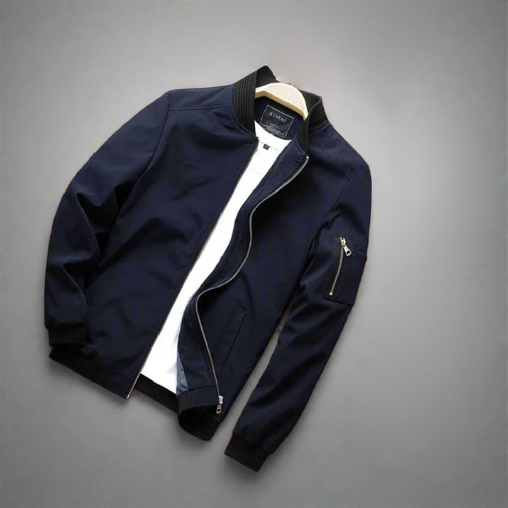 Men’s Bomber Lightweight Jacket | Zip Up Retro Style