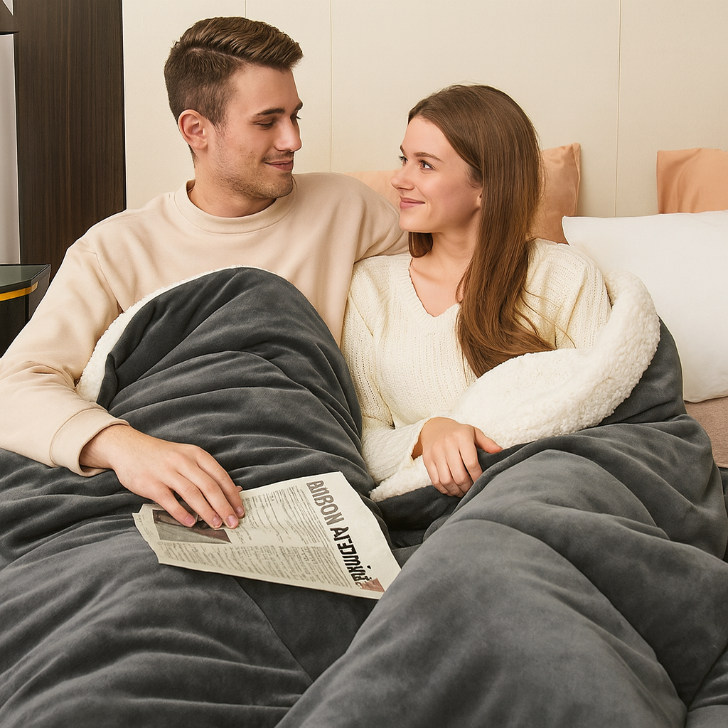 Fleece Duvet Cover Set Warm Velvet Bedding Ultra Soft Cozy Comfort